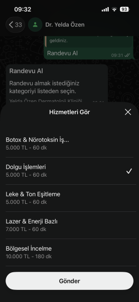 HİZMET SEÇİMİ