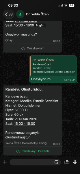 RANDEVUYU DÜZENLE BUTONU